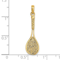 Load image into Gallery viewer, 14K Solid Polished 3-D Tennis Racquet Charm
