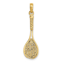 Load image into Gallery viewer, 14K Solid Polished 3-D Tennis Racquet Charm
