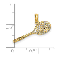 Load image into Gallery viewer, 14K Solid Polished 3-D Tennis Racquet Charm
