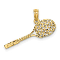 Load image into Gallery viewer, 14K Solid Polished 3-D Tennis Racquet Charm

