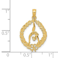 Load image into Gallery viewer, 14k Solid Polished Framed Gymnast Pendant
