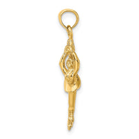 Load image into Gallery viewer, 14K Solid Polished 3-D Figure Skater Charm
