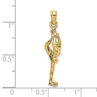 Load image into Gallery viewer, 14K Solid Polished 3-D Figure Skater Charm
