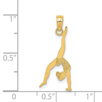 Load image into Gallery viewer, 14k Solid Polished Gymnast Pendant
