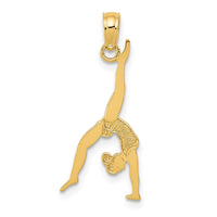 Load image into Gallery viewer, 14k Solid Polished Gymnast Pendant
