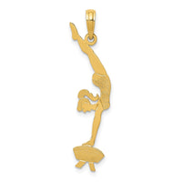 Load image into Gallery viewer, 14k Solid Polished Gymnast Pendant

