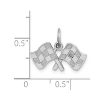 Load image into Gallery viewer, 14k White Gold Polished Checkered Flags Charm
