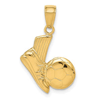 Load image into Gallery viewer, 14K Solid Open-Backed Soccer Shoe and Ball Pendant
