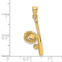 Load image into Gallery viewer, 14K Solid Open-Backed Glove/Bat/Baseball Charm

