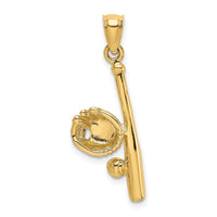 Load image into Gallery viewer, 14K Solid Open-Backed Glove/Bat/Baseball Charm
