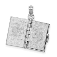 Load image into Gallery viewer, 14K White Gold 3D Lords Prayer Bible Pendant
