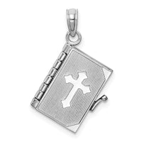 Load image into Gallery viewer, 14K White Gold 3D Lords Prayer Bible Pendant
