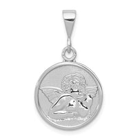 Load image into Gallery viewer, 14K White Gold Polished and Satin Angel Pendant
