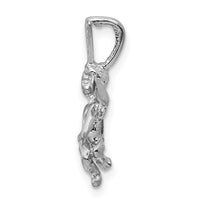 Load image into Gallery viewer, 14k  3D White Gold Satin Angel Pendant
