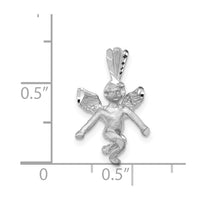 Load image into Gallery viewer, 14k  3D White Gold Satin Angel Pendant
