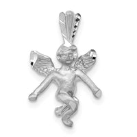 Load image into Gallery viewer, 14k  3D White Gold Satin Angel Pendant
