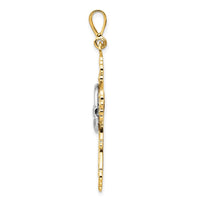 Load image into Gallery viewer, 14k Two-tone Claddagh Cross Pendant
