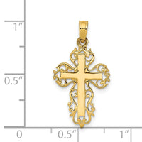 Load image into Gallery viewer, 14k Polished Filigree Cross Charm
