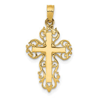 Load image into Gallery viewer, 14k Polished Filigree Cross Charm
