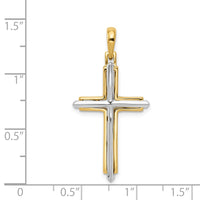 Load image into Gallery viewer, 14k Two-tone Fancy Cross Pendant
