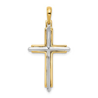 Load image into Gallery viewer, 14k Two-tone Fancy Cross Pendant
