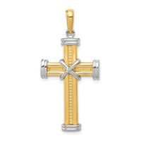Load image into Gallery viewer, 14k Two-tone Fancy Cross Pendant
