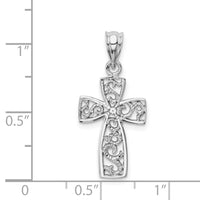 Load image into Gallery viewer, 14k White Gold Filigree Cross Pendant
