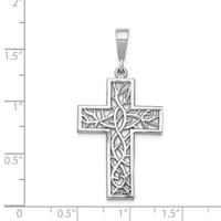 Load image into Gallery viewer, 14k White Gold Thorn Cross Pendant
