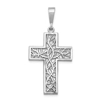 Load image into Gallery viewer, 14k White Gold Thorn Cross Pendant

