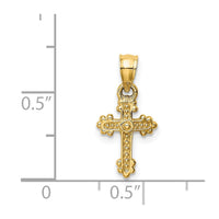 Load image into Gallery viewer, 14k Tiny Budded Cross Charm
