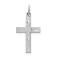 Load image into Gallery viewer, 14k White Gold Diamond-cut Latin Cross Charm
