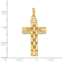 Load image into Gallery viewer, 14K Polished Panther Link Style Cross Pendant
