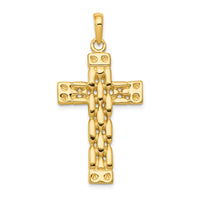 Load image into Gallery viewer, 14K Polished Panther Link Style Cross Pendant
