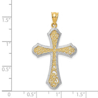 Load image into Gallery viewer, 14k w/Rhodium Filigree Cross Pendant
