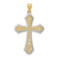 Load image into Gallery viewer, 14k w/Rhodium Filigree Cross Pendant
