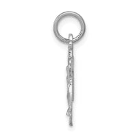 Load image into Gallery viewer, 14k White Gold  Satin Diamond-cut Crucifix Charm
