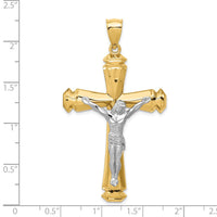 Load image into Gallery viewer, 14k Polished Two-tone Crucifix Pendant
