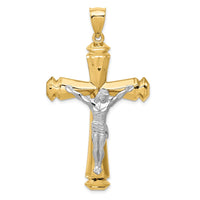 Load image into Gallery viewer, 14k Polished Two-tone Crucifix Pendant
