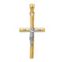 Load image into Gallery viewer, 14k Two-tone Crucifix Pendant

