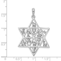 Load image into Gallery viewer, 14k White Gold 12 Tribes Star of David Pendant
