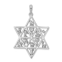 Load image into Gallery viewer, 14k White Gold 12 Tribes Star of David Pendant
