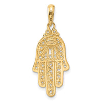 Load image into Gallery viewer, 14k Turquoise Filigree Chamseh Pendant
