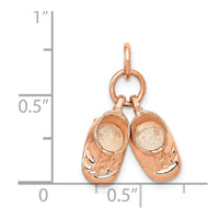 Load image into Gallery viewer, 14k 3D Moveable Rose Gold Baby Shoes Charm

