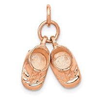 Load image into Gallery viewer, 14k 3D Moveable Rose Gold Baby Shoes Charm
