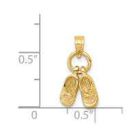 Load image into Gallery viewer, 14k 3D Moveable Baby Shoes Charm
