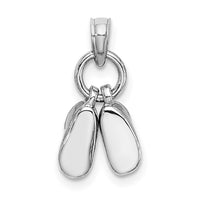Load image into Gallery viewer, 14k 3D Moveable White Gold Baby Shoes Charm

