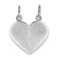 Load image into Gallery viewer, 14k White Gold DAUGHTER-MOM Break-apart Heart Charm
