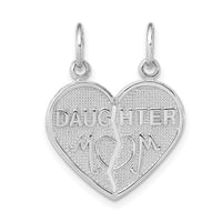 Load image into Gallery viewer, 14k White Gold DAUGHTER-MOM Break-apart Heart Charm
