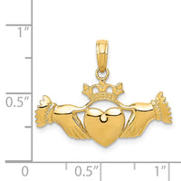 Load image into Gallery viewer, 14k Polished Claddagh Pendant
