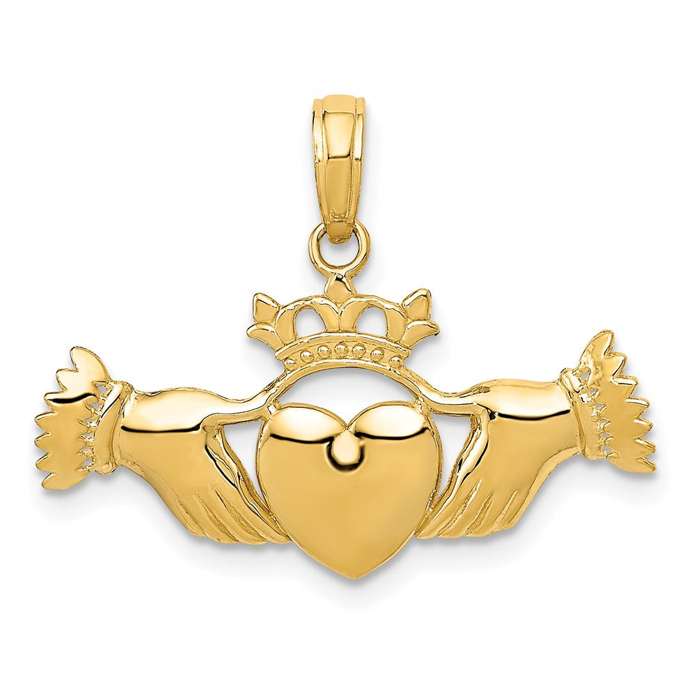 14k Polished Claddagh Pendant